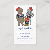 Franse leraar, tutor, vertaler schattige dieren visitekaartje (Voorkant)