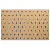 Franse lib, fleur de lis, blauw op tan stof (Yard (91,4 cm))