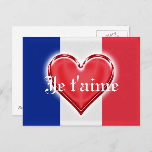 Franse liefde briefkaart (Voorkant / Achterkant)