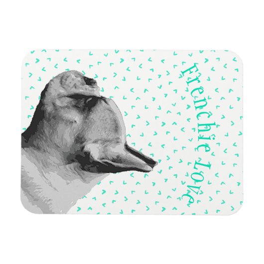 Franse liefde - Franse bulldog & leuk Blauwgroen p Magneet (Horizontaal)