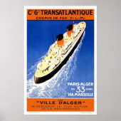 Franse lijn  passagiersschepen poster (Voorkant)