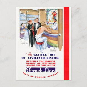 Franse lijn Restaurated Vintage Travel Poster Briefkaart