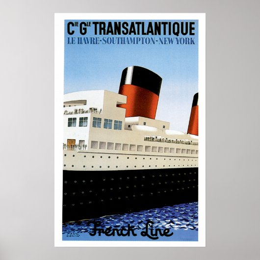 Franse lijn  scheepsreclame poster (Voorkant)