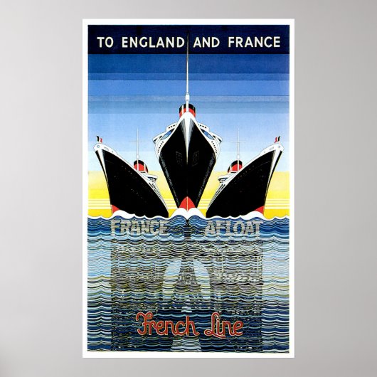 Franse lijn scheepsreclame poster (Voorkant)