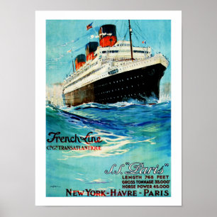 Franse lijn ~ ss Paris Poster