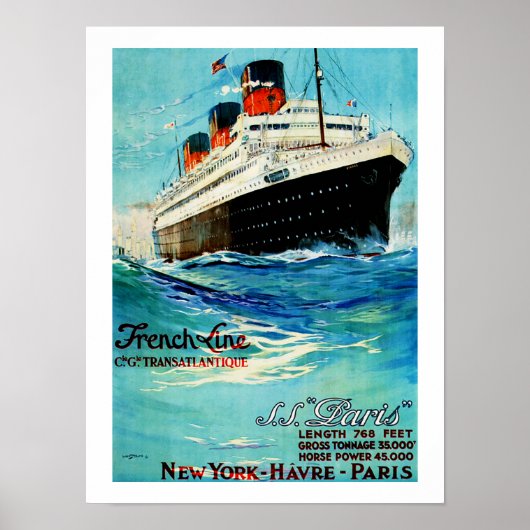 Franse lijn ~ ss Paris Poster (Voorkant)