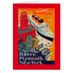 Franse lijnreisposter, Havre-to-Plymouth, NY