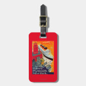 Franse lijnreisposter, Havre-to-Plymouth, NY Bagagelabel (Voorkant verticaal)