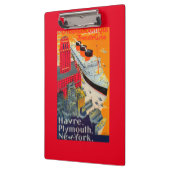 Franse lijnreisposter, Havre-to-Plymouth, NY Klembord (Links)