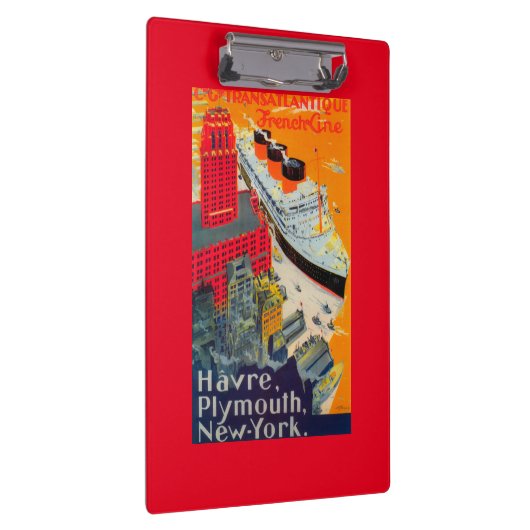 Franse lijnreisposter, Havre-to-Plymouth, NY Klembord (Rechts)