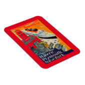 Franse lijnreisposter, Havre-to-Plymouth, NY Magneet (Rechterzijde)