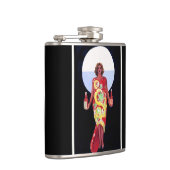 Franse likeurvrouw 1920 Art Deco Poster Heupfles (Rechts)