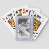 Franse Lila Chic Verloving bruiloft foto Favors Pokerkaarten (Achterkant)
