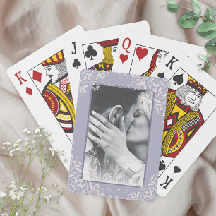 Franse Lila Chic Verloving bruiloft foto Favors Pokerkaarten