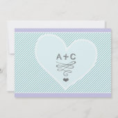 Franse Lila  moderne typografie bruiloften Kaart (Achterkant)