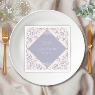 Franse Lila Paarse Regentschap Era Formele bruilof Servet