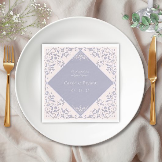 Franse Lila Paarse Regentschap Era Formele bruilof Servet