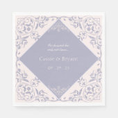 Franse Lila Paarse Regentschap Era Formele bruilof Servet (Voorkant)