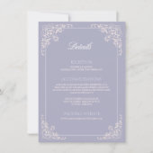 Franse Lila QRCode Wedding Details Enclosure Kaart (Voorkant)