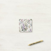 Franse Lila Waterverf Bloemen Lente & Zomer Post-it® Notes (Op bureau)