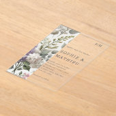 Franse Lila Waterverf Floral Elegant Spring Acryl Uitnodigingen (Laagn)