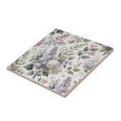 Franse Lila Waterverf Floral Elegant Spring Deco Tegeltje (Zijkant)