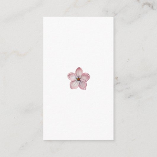 Franse Lila Waterverf Floral Elegant Spring Informatiekaartje (Achterkant)