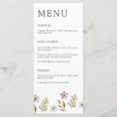 Franse Lila Waterverf Floral Elegant Spring Menu (Voorkant)