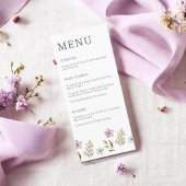 Franse Lila Waterverf Floral Elegant Spring Menu