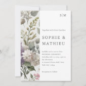 Franse Lila Waterverf Floral Elegant Spring Save The Date (Voorkant)