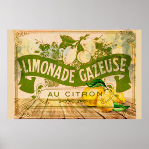 Franse limonade Summer Citrus Lemons Poster