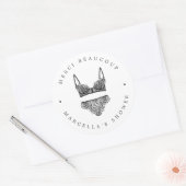 Franse Lingerie Shower Dank je Ronde Sticker (Envelop)