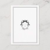 Franse lint boog kam monogram bruiloft details informatiekaartje (Achterkant)