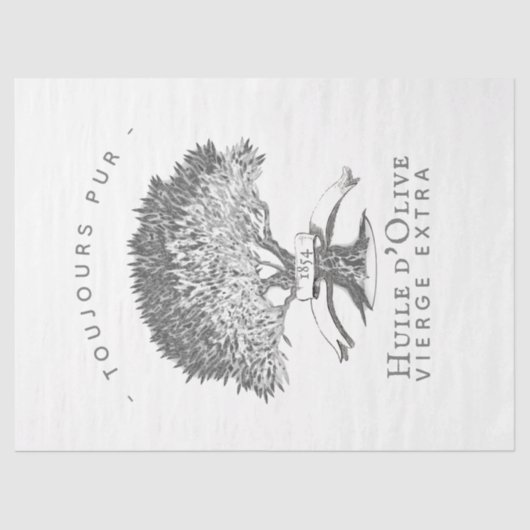 Franse  Logo olijfolie ontkoppeling Tissuepapier (Voorkant)