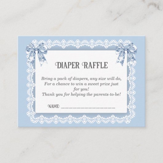 Franse Luier Raffle Enclosure Kaart (Voorkant)