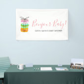 Franse macaron baby shower-gebarentaal spandoek (Beurs)