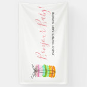 Franse macaron baby shower-gebarentaal spandoek (Verticaal)