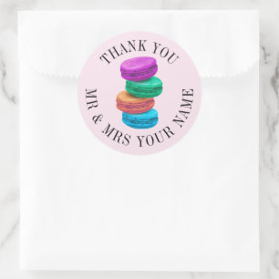 Franse macaron cookie stickers voor huwelijksgunst