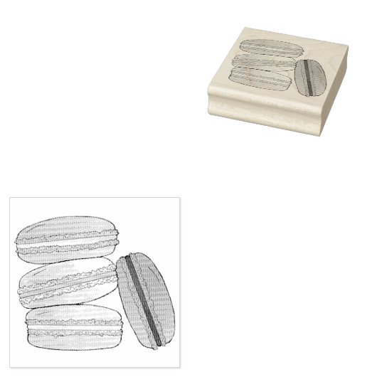 Franse Macaron Cookies Stack Bakkerij Gebak Voedse Rubberstempel (Gestempeld)