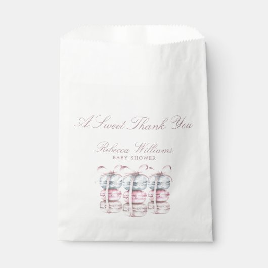 Franse Macaron Een lieve dank u Baby shower Bedankzakje (Voorkant)