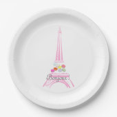 Franse Macaron Eiffel Tower Parijs Papieren Bordje (Voorkant)