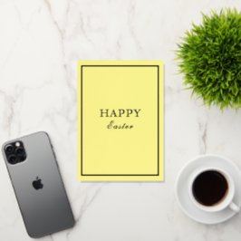 Franse Macaron Gelukkig Pasen Geel Folie Feestdagenkaart