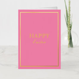 Franse Macaron Gelukkig Pasen Roze Folie Feestdagenkaart