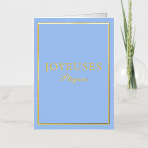 Franse Macaron Joyeux Paques Blauw Folie Feestdagenkaart