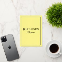 Franse Macaron Joyeux Paques Geel Folie Feestdagenkaart
