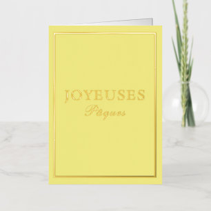 Franse Macaron Joyeux Paques Geel Folie Feestdagenkaart