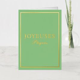 Franse Macaron Joyeux Paques Groen Folie Feestdagenkaart