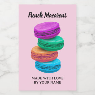 Franse macaron koekjes food label sjabloon voedselcontainer etiket