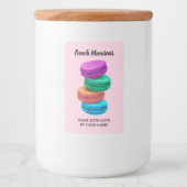 Franse macaron koekjes food label sjabloon voedselcontainer etiket (Voorkant)