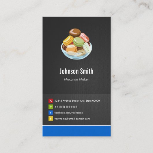 Franse Macaron Maker Macaroons Creatief Vernieuwen Visitekaartje (Voorkant)